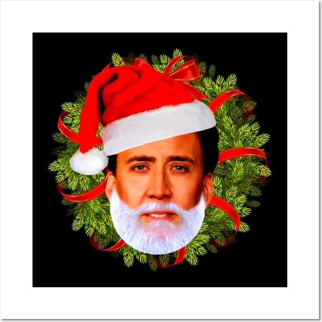 Nicolas Cage Christmas Wall Art by Immortal Sickness